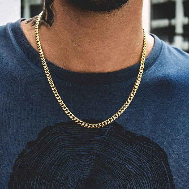 Vnox Cuban Chain Necklace  Stainless Steel Unisex
