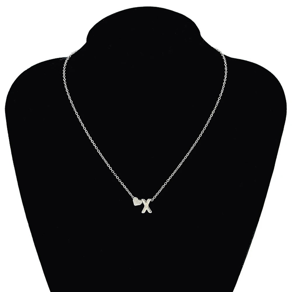 SUMENG Tiny Heart Initial Necklace Gold & Silver Choker