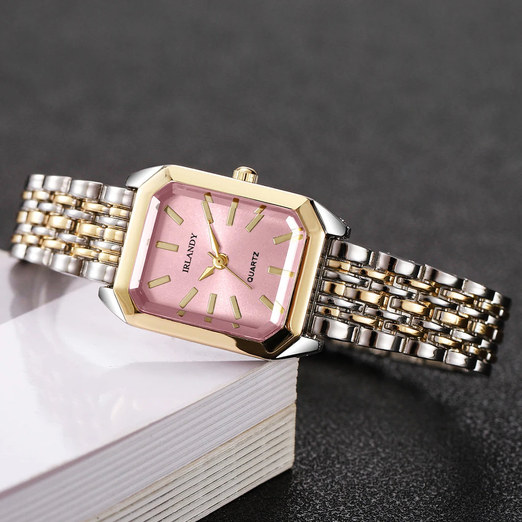 Fashion Rectangle Women’s Steel Strap Quartz Watch (Without Box)