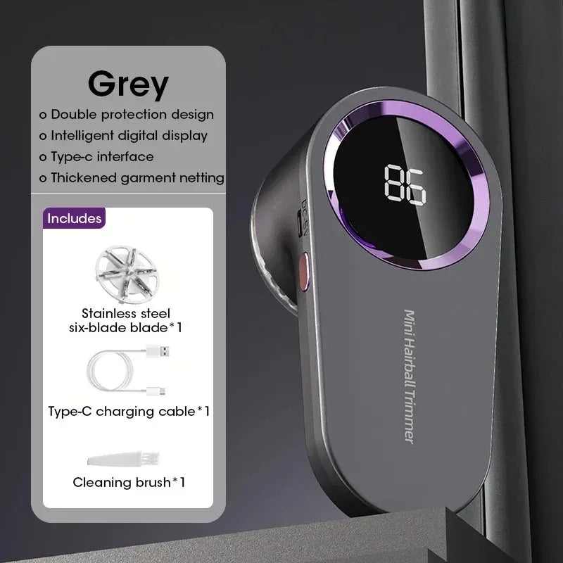 Electric Lint Remover USB Rechargeable with LED Screen – Fabric Shaver for Clothes & Sweaters