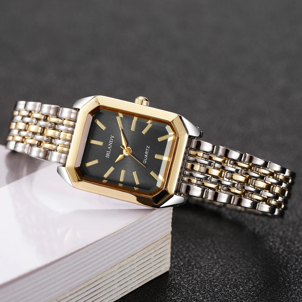 Fashion Rectangle Women’s Steel Strap Quartz Watch (Without Box)