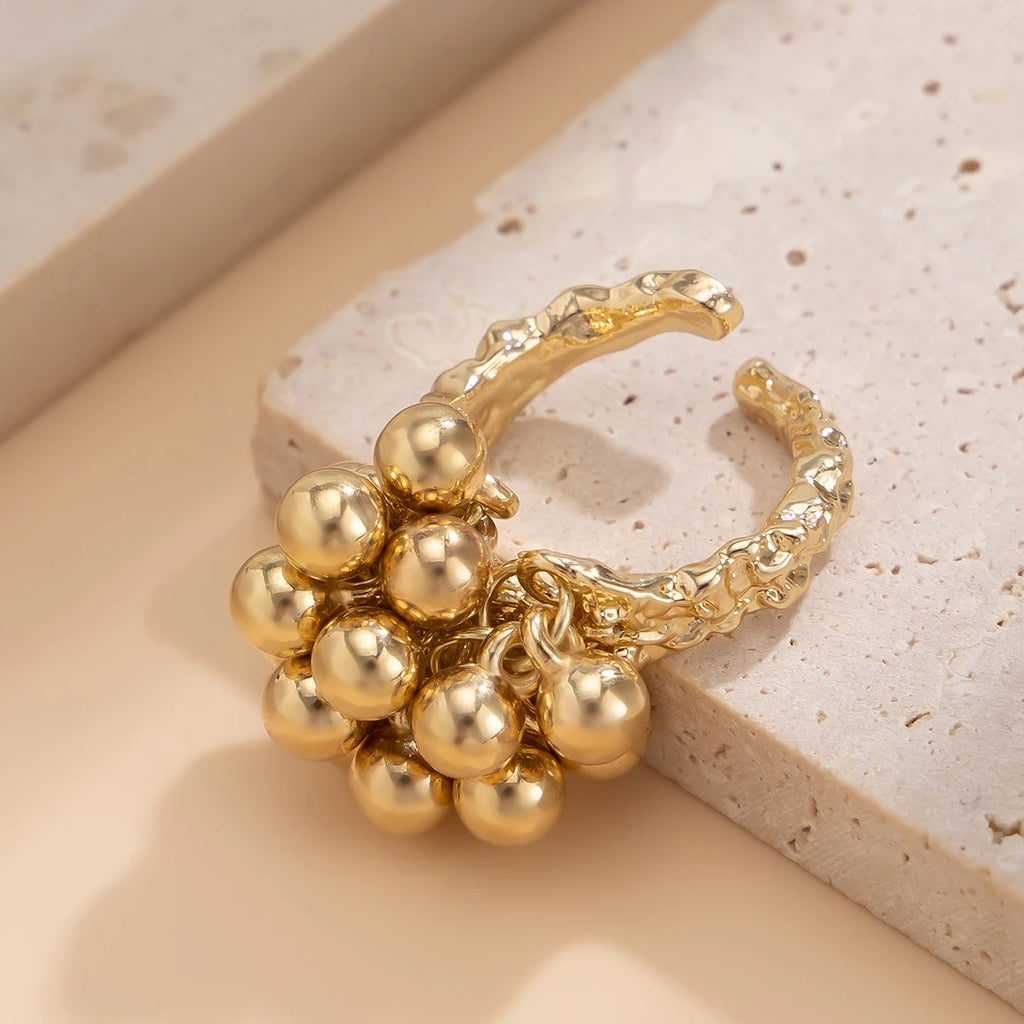 IngeSight.Z Small Ball Open Ring Stylish Unisex Jewelry