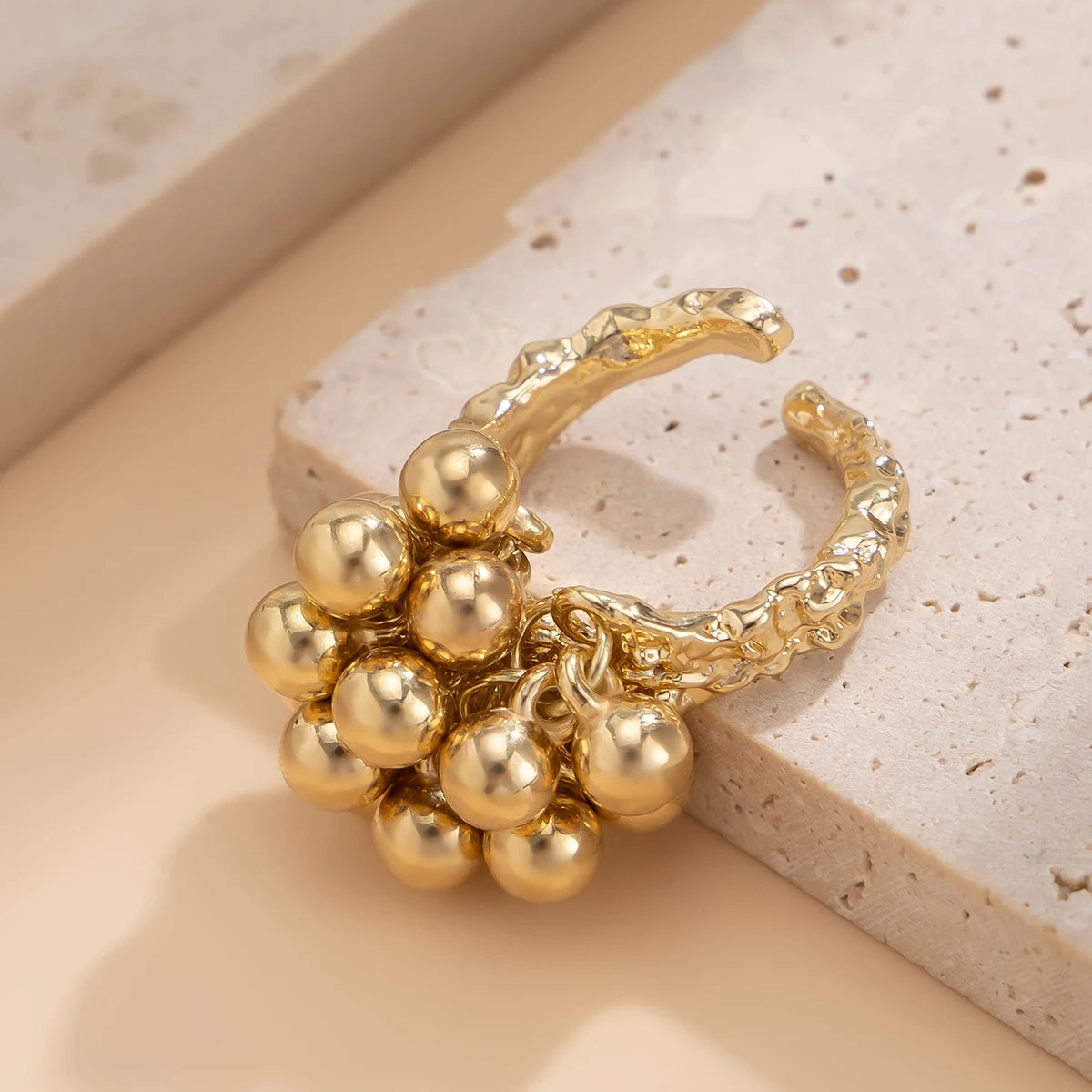 IngeSight.Z Small Ball Open Ring Stylish Unisex Jewelry