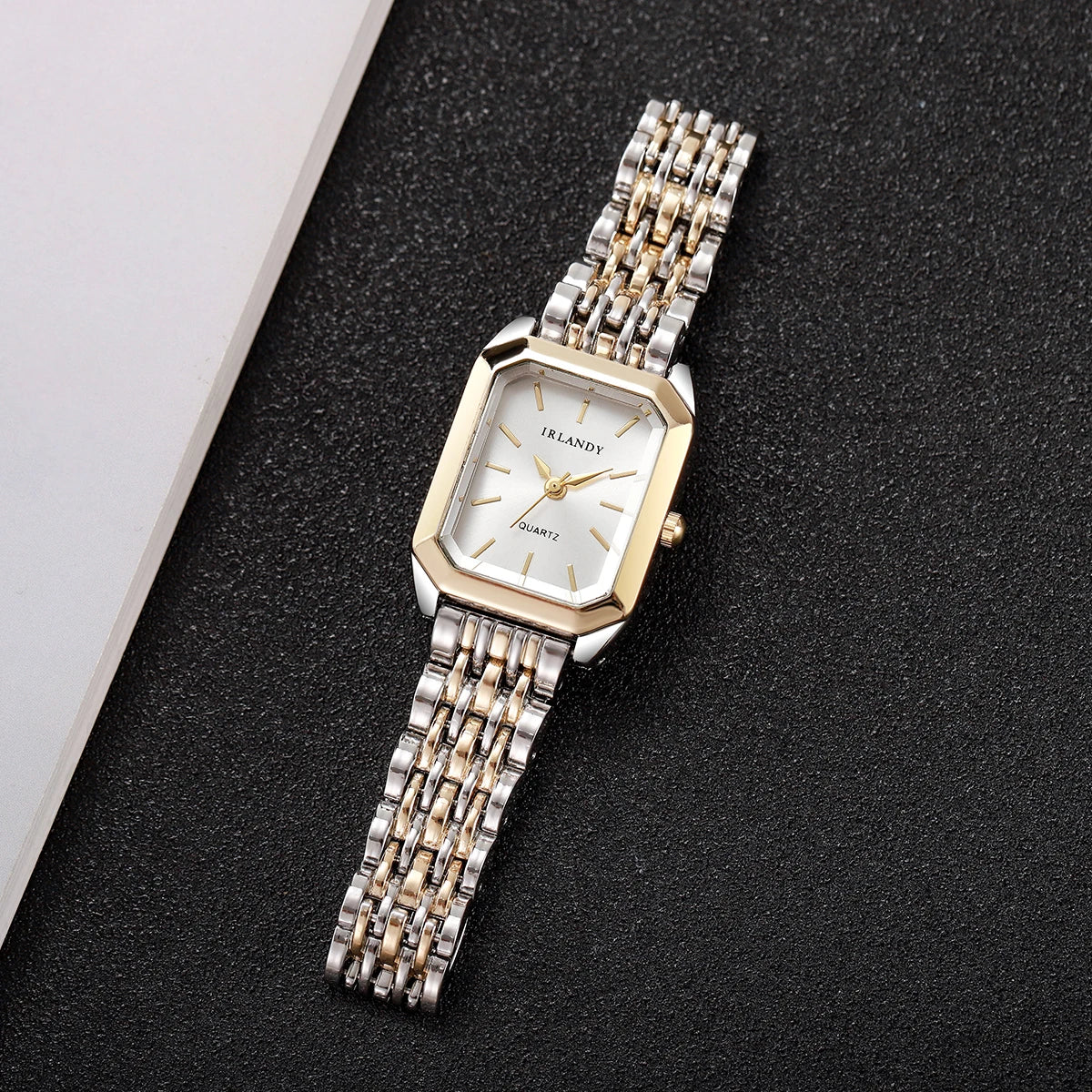 Fashion Rectangle Women’s Steel Strap Quartz Watch (Without Box)