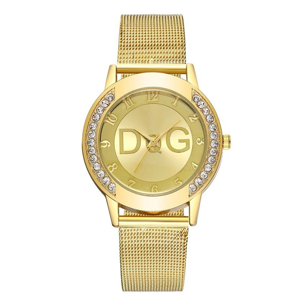 DQG Women’s Starry Sky Diamond Quartz Watch Stainless Gold