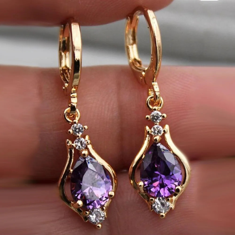 Elegant Multicolor Zircon Drop Earrings for Any Occasion