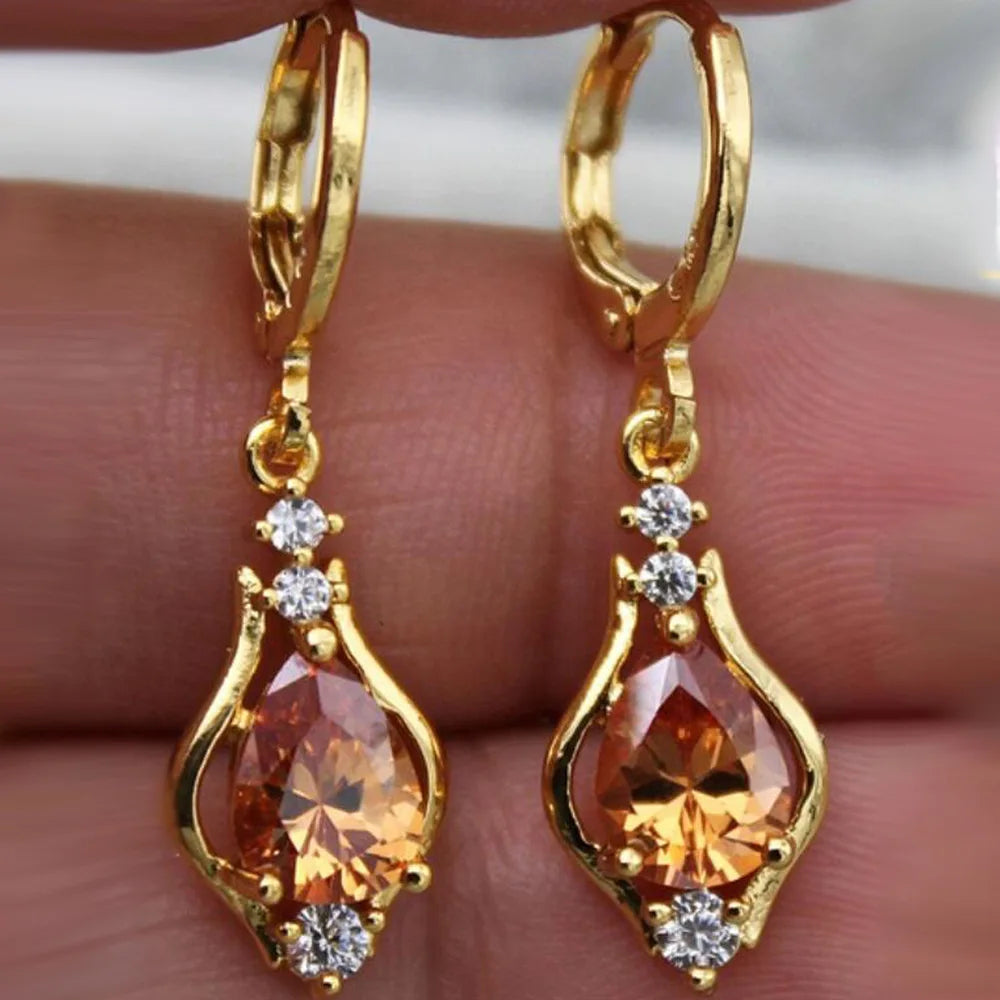 Elegant Multicolor Zircon Drop Earrings for Any Occasion