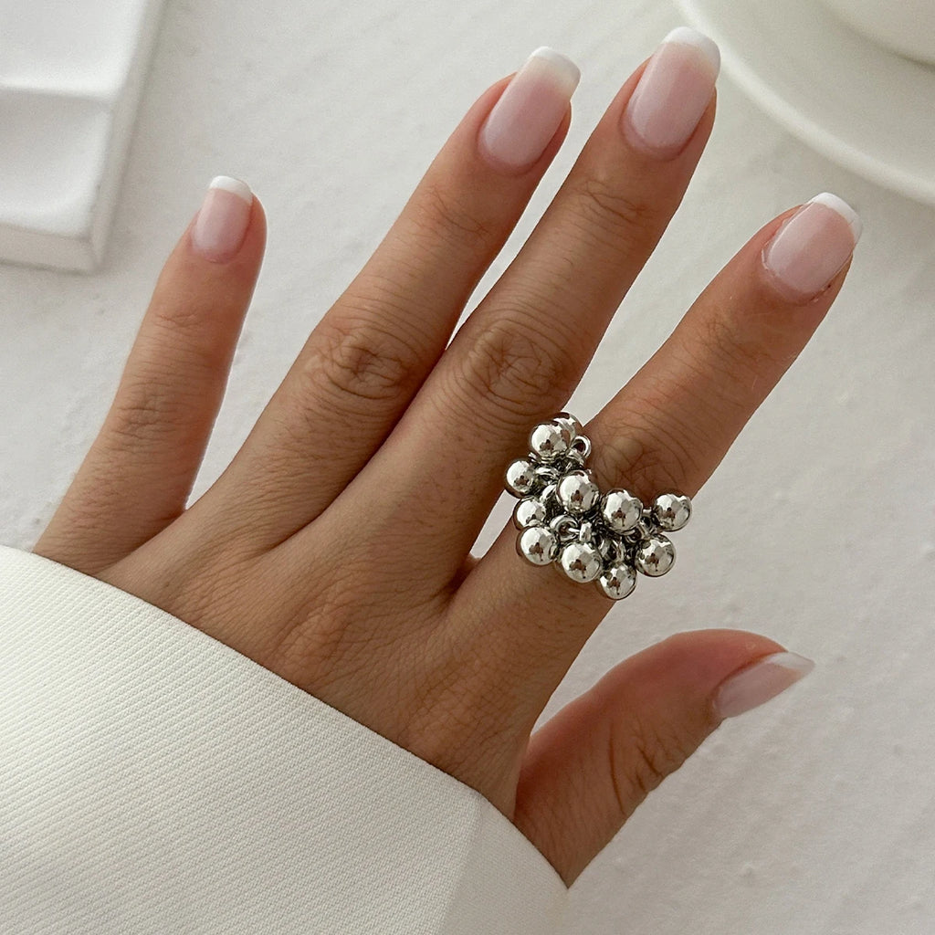 IngeSight.Z Small Ball Open Ring Stylish Unisex Jewelry