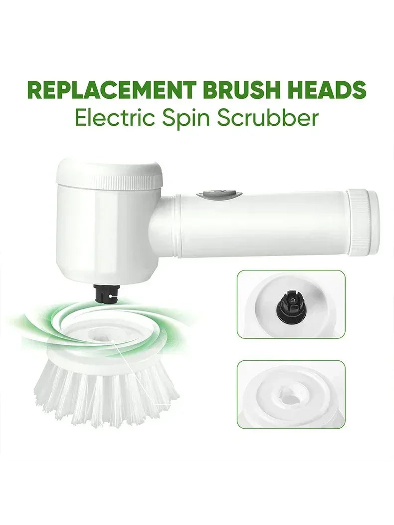 Cordless Electric Spin Scrubber with 5 Replaceable Brush Heads Powerful Cleaning Tool