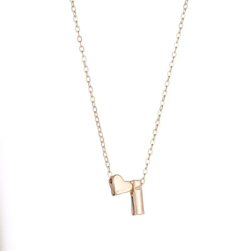 SUMENG Tiny Heart Initial Necklace Gold & Silver Choker