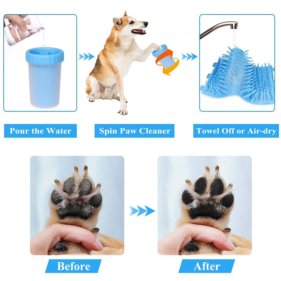 Pet Foot Wash Cup Silicone Brush for Easy Dog & Cat Foot Cleaning