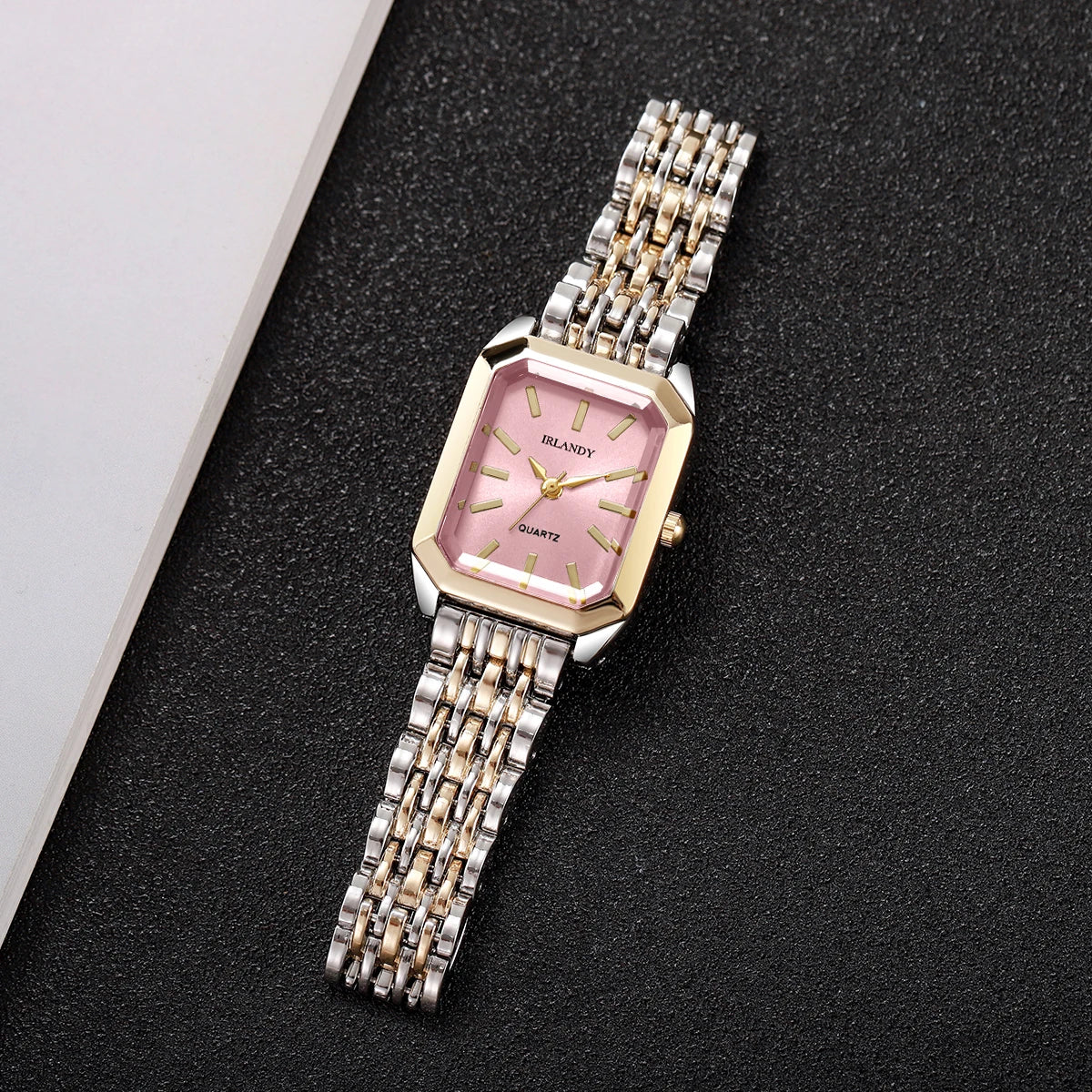 Fashion Rectangle Women’s Steel Strap Quartz Watch (Without Box)