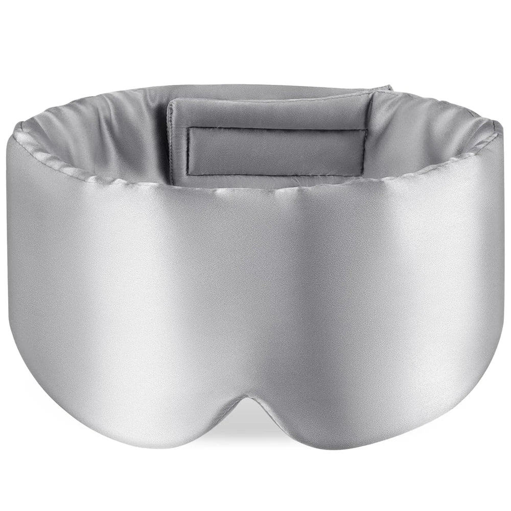 100% Mulberry Silk Sleep Mask, Soft, Padded & Light-Blocking.
