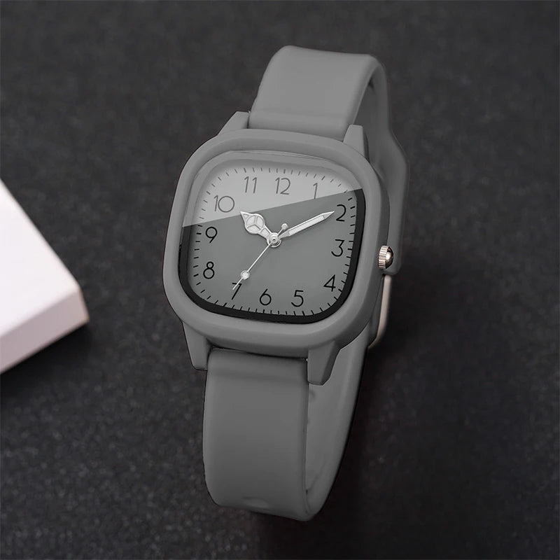 Fashion Silicone Band Women Quartz Watches Set Casual Arabic Dial Wristwatch for Girls Clock Reloj Hombre（Without Box）