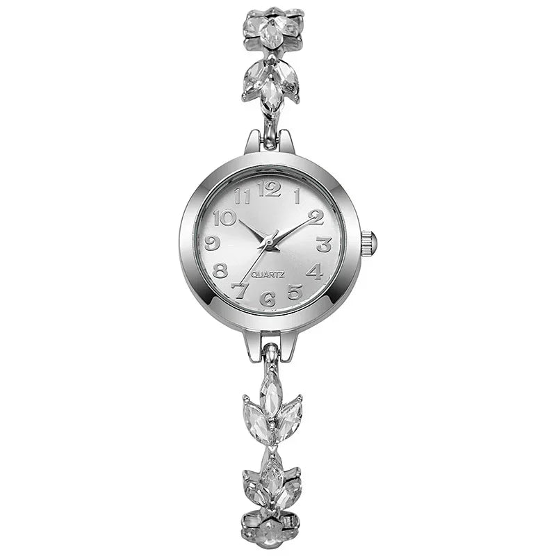 Elegant Women’s Quartz Watch – Rhinestone Bracelet Style (Without Box）