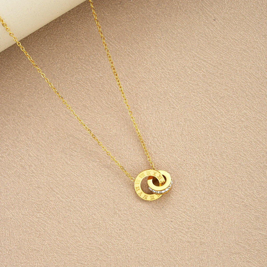 4PCS Crystal Circle Set  Necklace, Bracelet & Earrings.