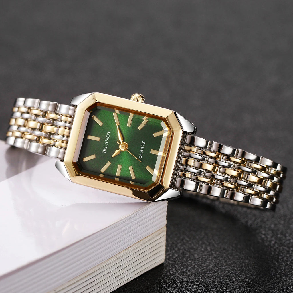 Fashion Rectangle Women’s Steel Strap Quartz Watch (Without Box)