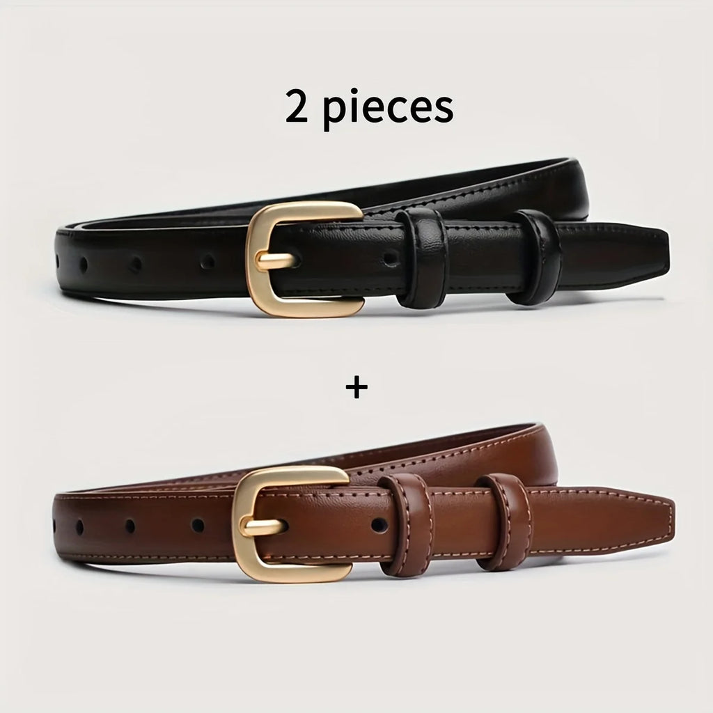 2PCS Fashion Belt Simple, High-End Daily Wear