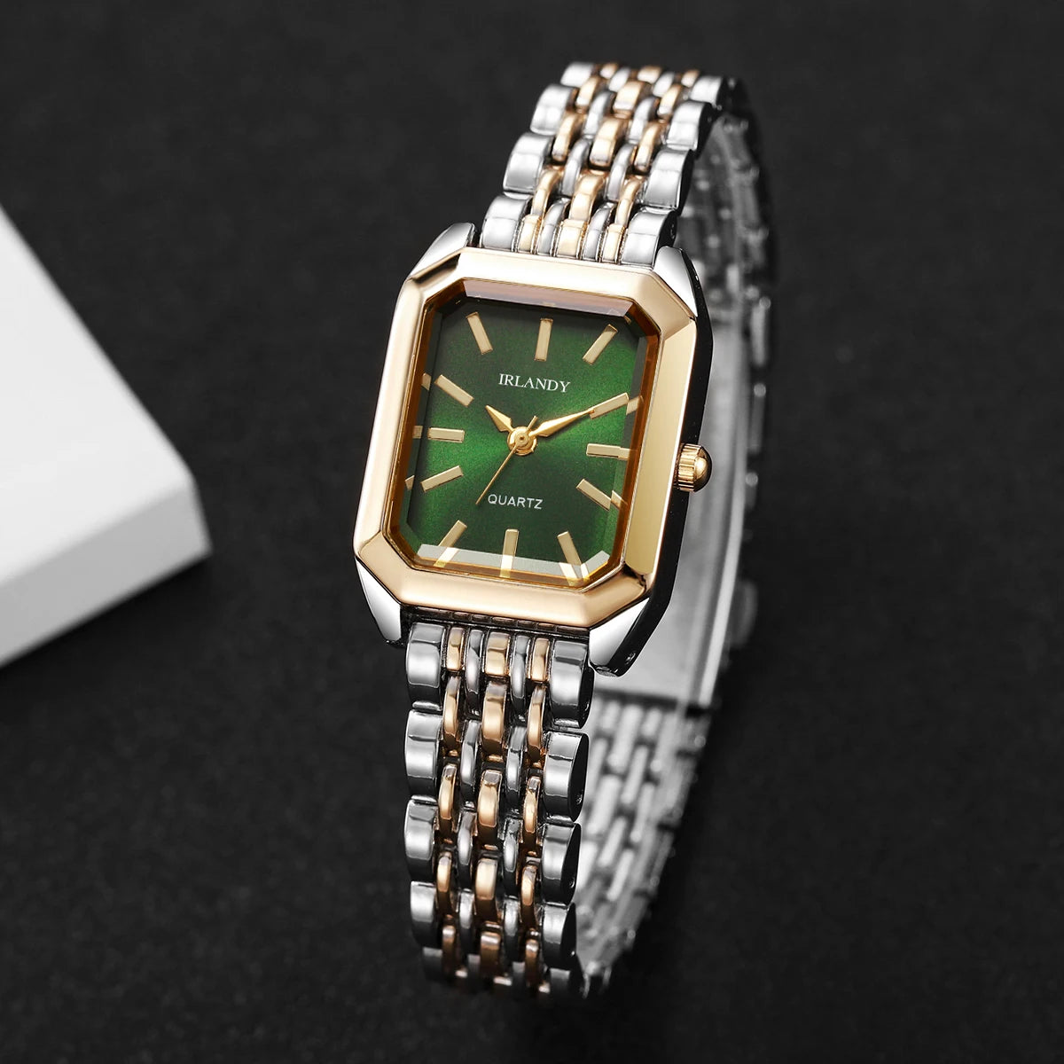 Fashion Rectangle Women’s Steel Strap Quartz Watch (Without Box)