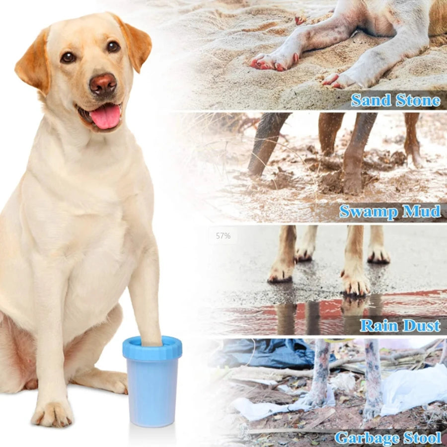 Pet Foot Wash Cup Silicone Brush for Easy Dog & Cat Foot Cleaning