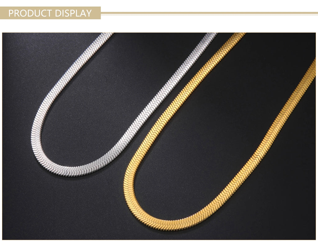 Gold Stainless Steel Snake Chain Choker – Unisex