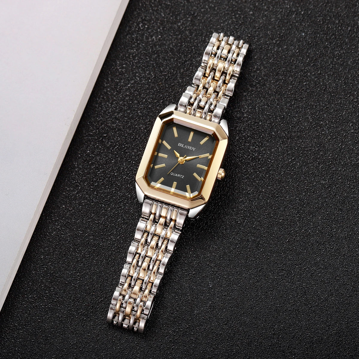 Fashion Rectangle Women’s Steel Strap Quartz Watch (Without Box)