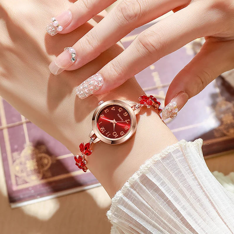 Elegant Women’s Quartz Watch – Rhinestone Bracelet Style (Without Box）