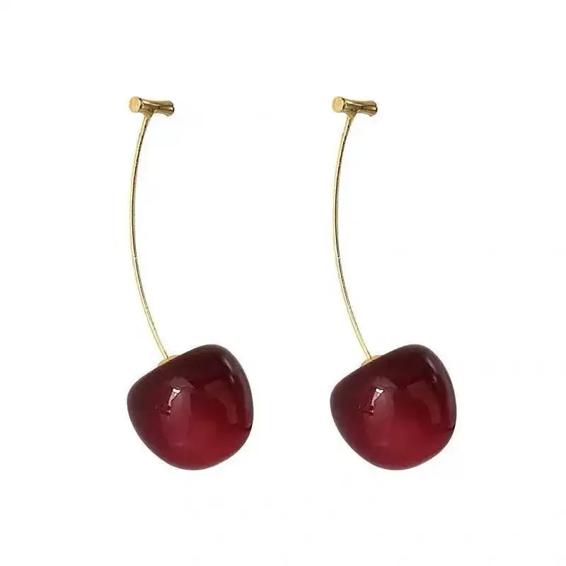 Elegant Sweet Cherry Earrings in 925 Sterling Silver