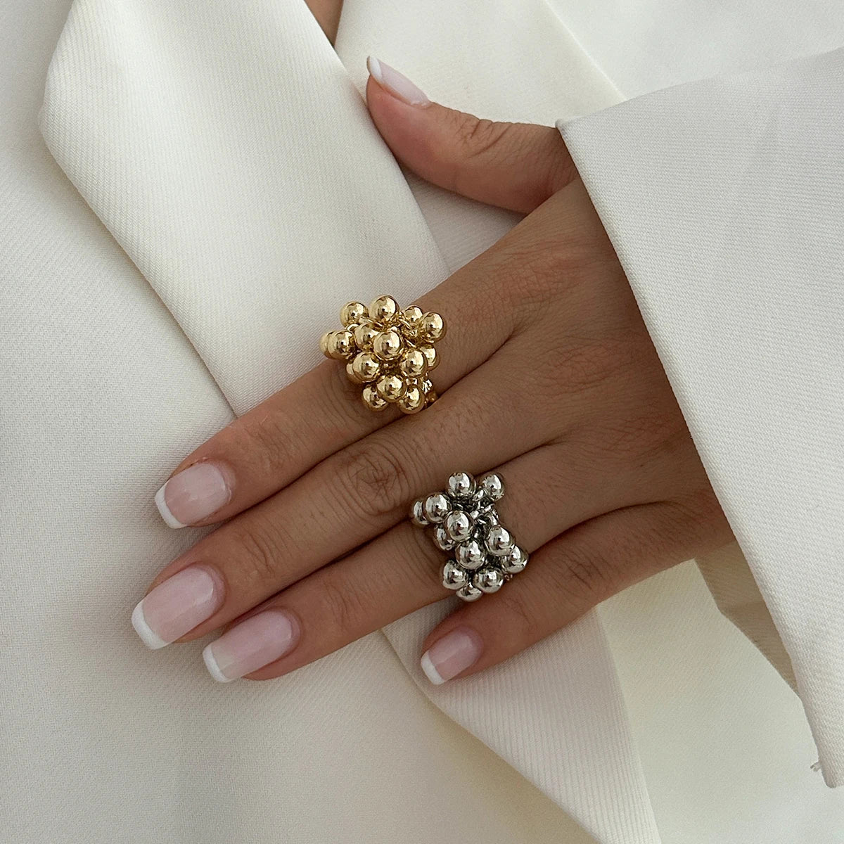 IngeSight.Z Small Ball Open Ring Stylish Unisex Jewelry