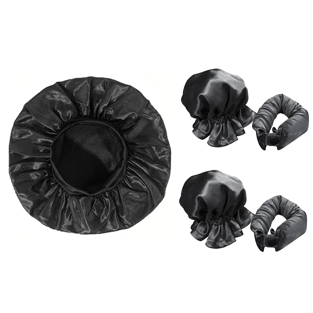 Heat  Free  Hair Curler And Satin Sleeping Cap Set