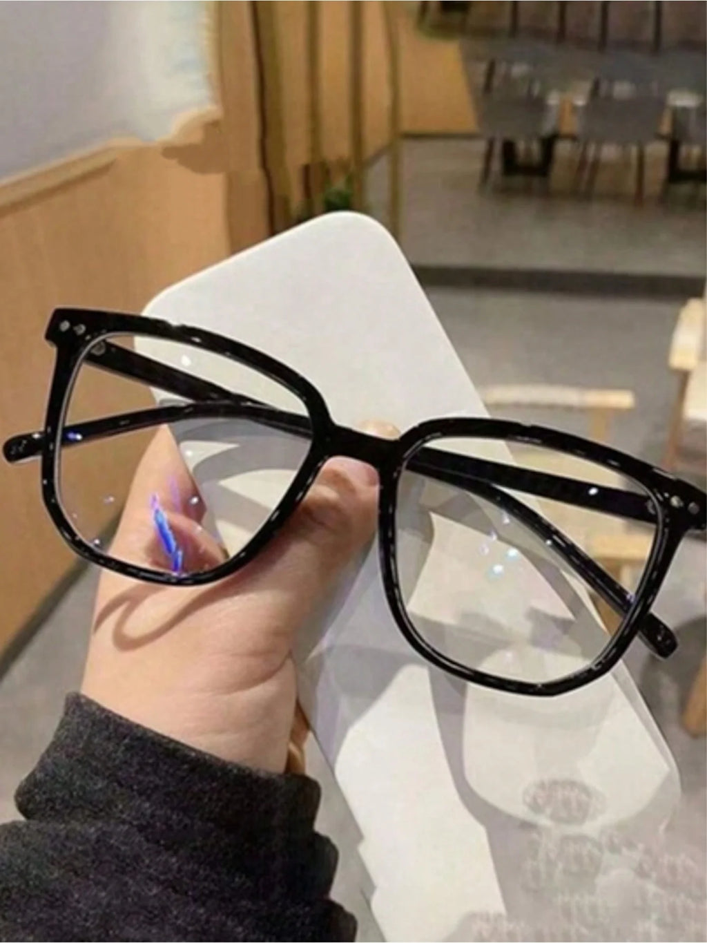3 Pairs Square Fashion Glasses Clear Black Frame