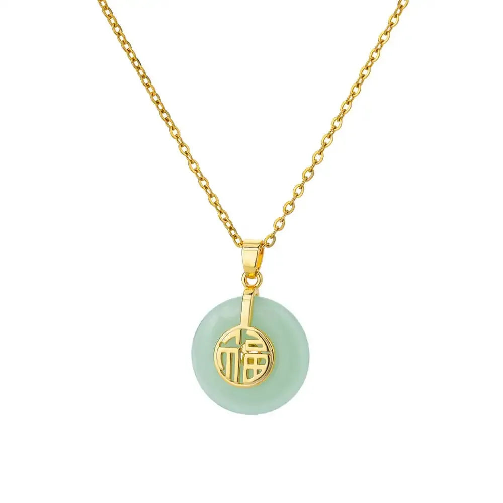 Opal Oval Necklace for Women Gold-Tone Stainless Steel.