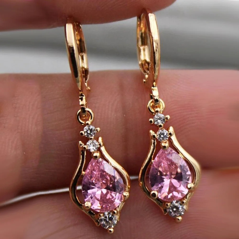 Elegant Multicolor Zircon Drop Earrings for Any Occasion