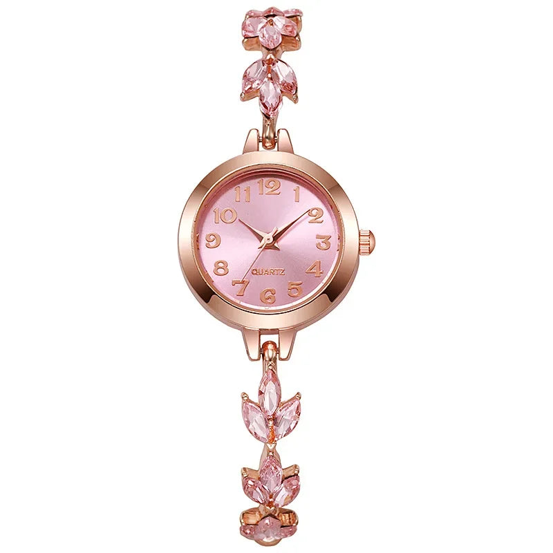 Elegant Women’s Quartz Watch – Rhinestone Bracelet Style (Without Box）