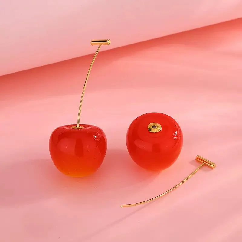 Elegant Sweet Cherry Earrings in 925 Sterling Silver