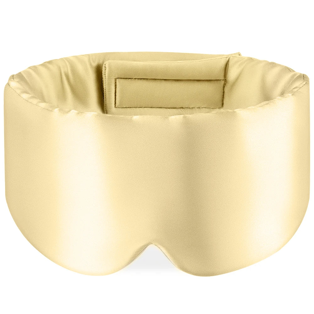 100% Mulberry Silk Sleep Mask, Soft, Padded & Light-Blocking.