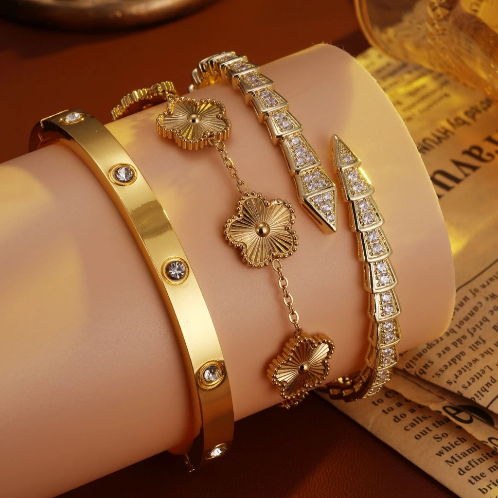 2PCS French Clover Bracelets Hot Selling Jewelry Gift