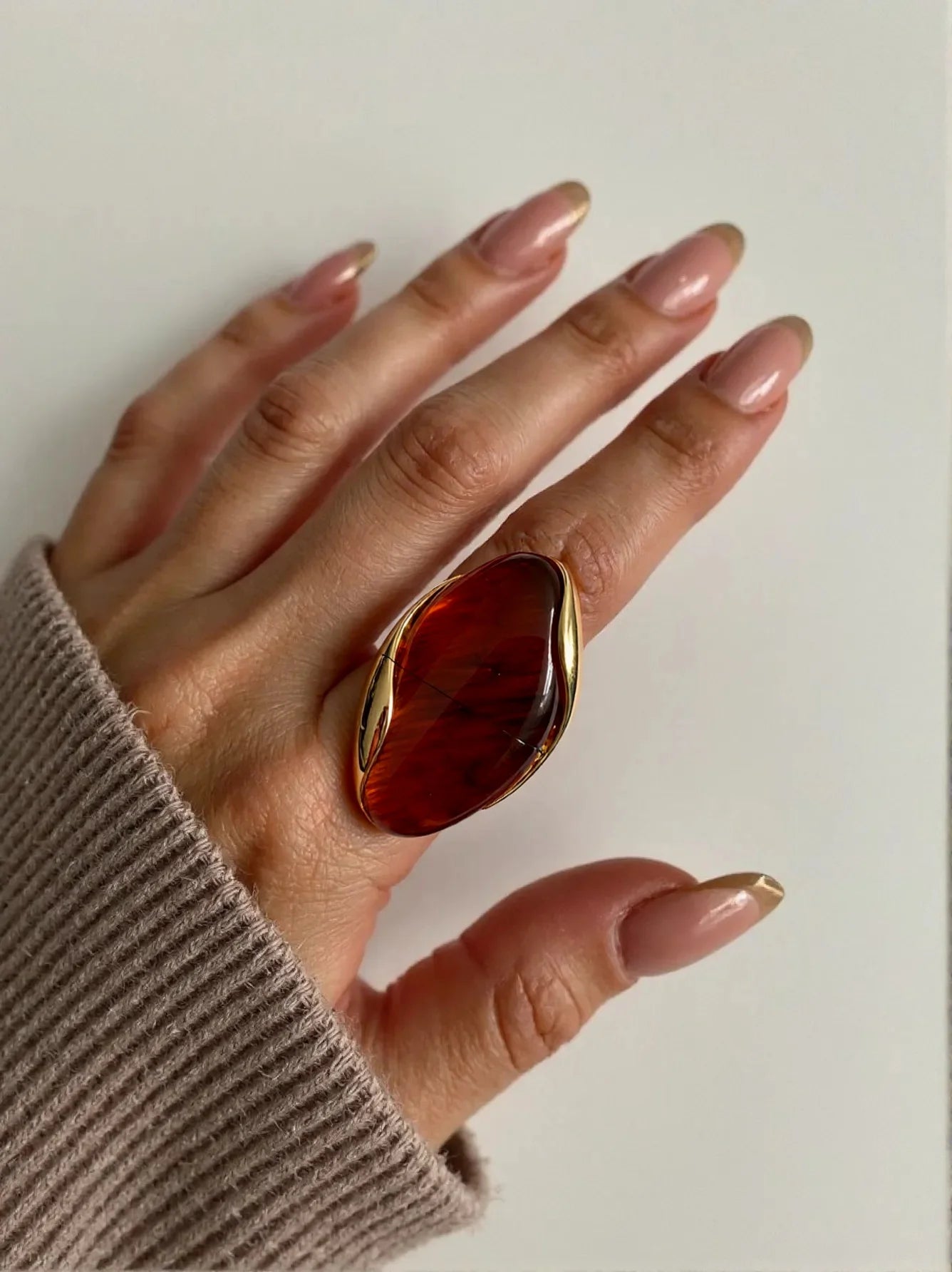 TDJewelry 18K Gold Plated Resin Ring for Women