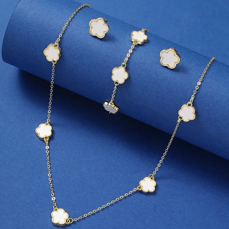 3PCS Clover Flower Jewelry Set for Women.
