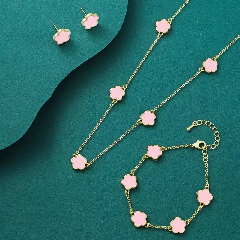 3PCS Clover Flower Jewelry Set for Women.