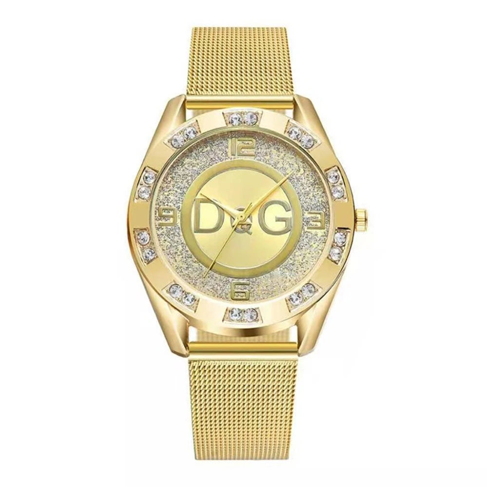 DQG Women’s Starry Sky Diamond Quartz Watch Stainless Gold