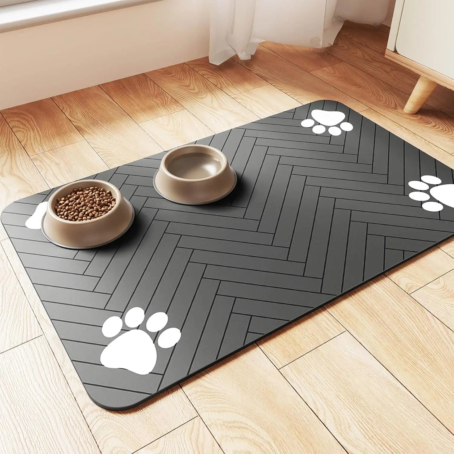 Absorbent Pet Feeding Mat – Waterproof, Quick-Dry for Dog & Cat Bowls