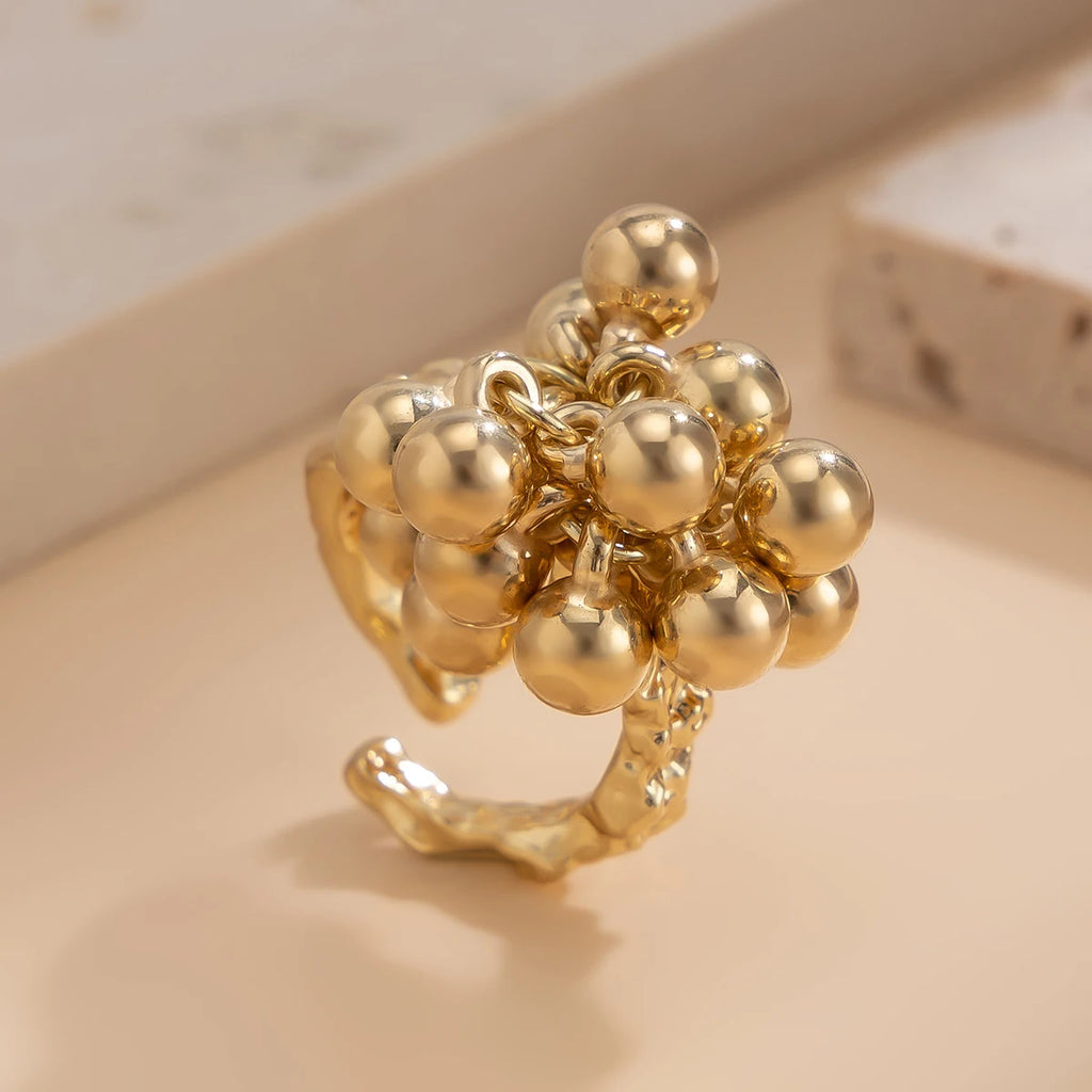 IngeSight.Z Small Ball Open Ring Stylish Unisex Jewelry