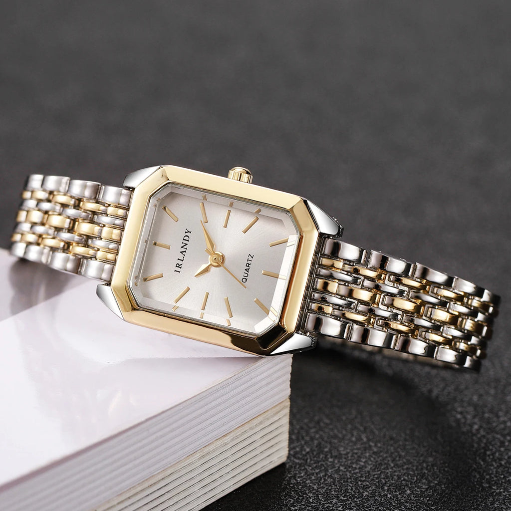 Fashion Rectangle Women’s Steel Strap Quartz Watch (Without Box)