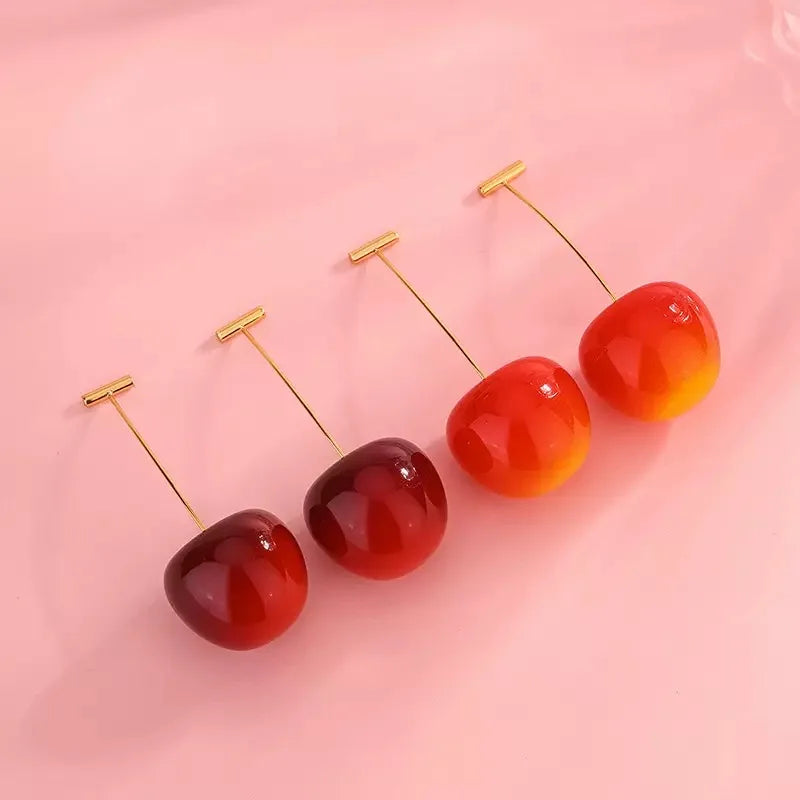 Elegant Sweet Cherry Earrings in 925 Sterling Silver