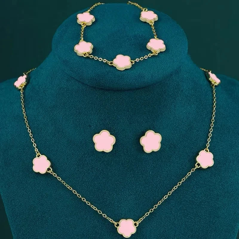 3PCS Clover Flower Jewelry Set for Women.