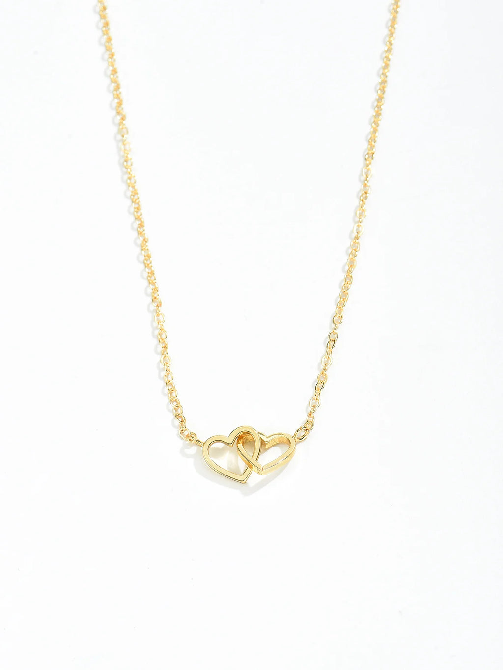 Tiny Double Heart Chain Necklace for Women