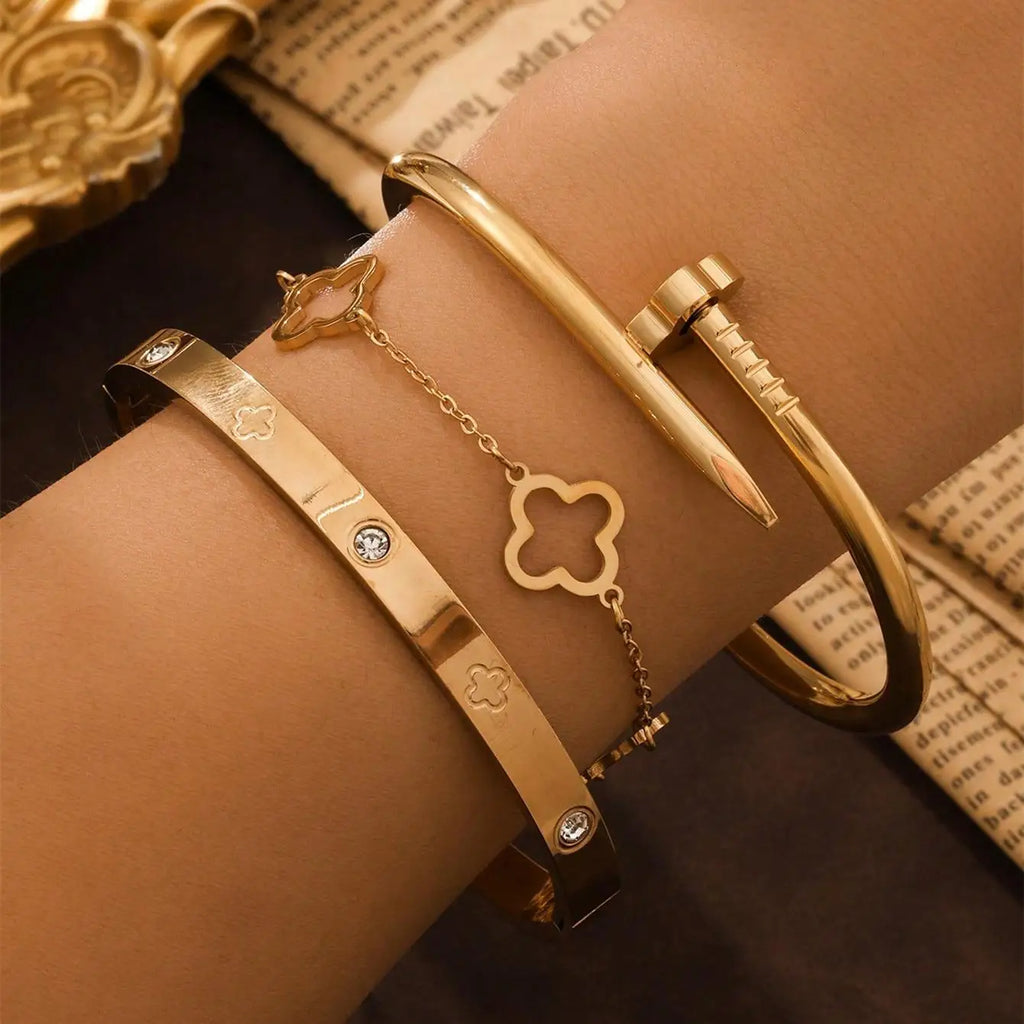 2PCS French Clover Bracelets Hot Selling Jewelry Gift