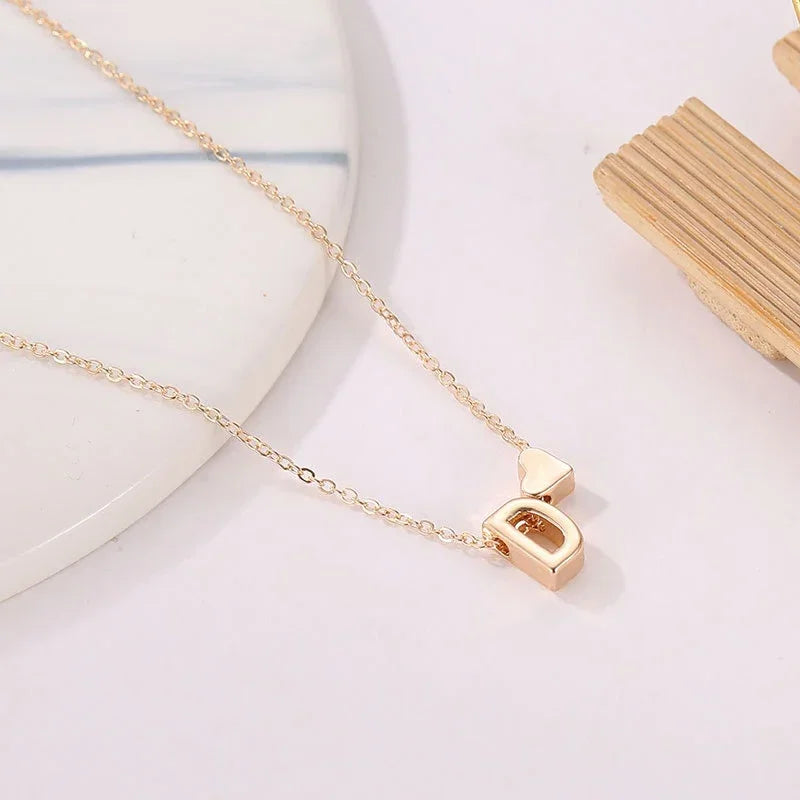 SUMENG Tiny Heart Initial Necklace Gold & Silver Choker