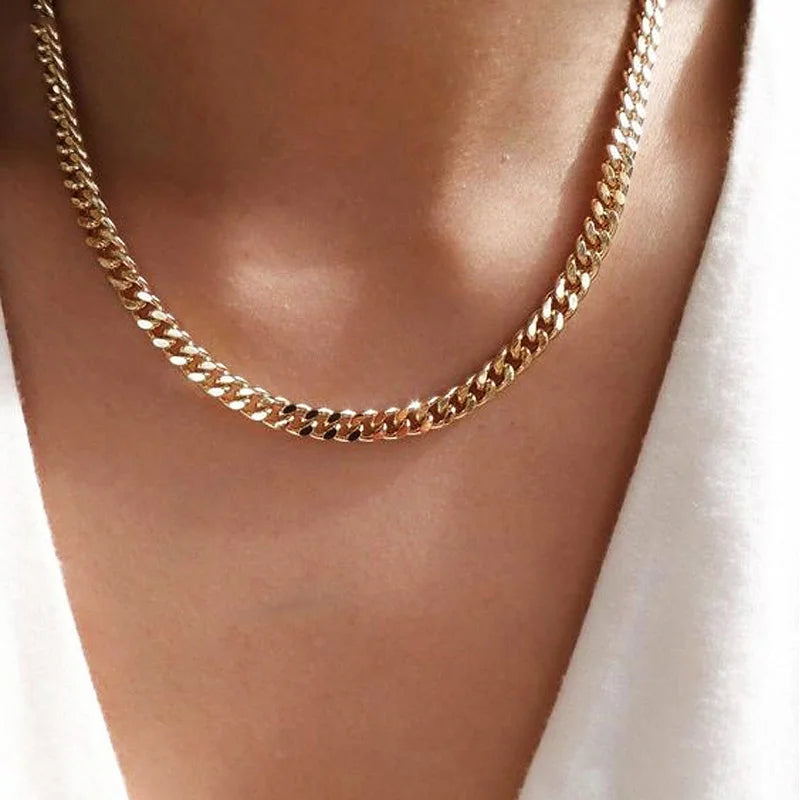 Vnox Cuban Chain Necklace  Stainless Steel Unisex